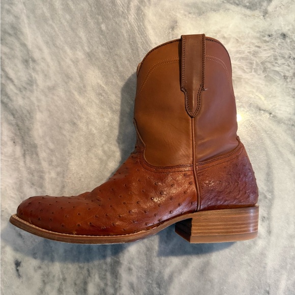 Freebird Men's Tan Ostrich Leather Western Boots-Size 13 - Picture 2 of 7